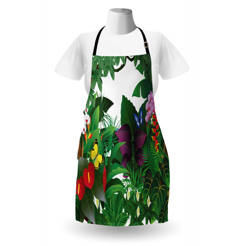 Blooming Flowers Butterflies Apron