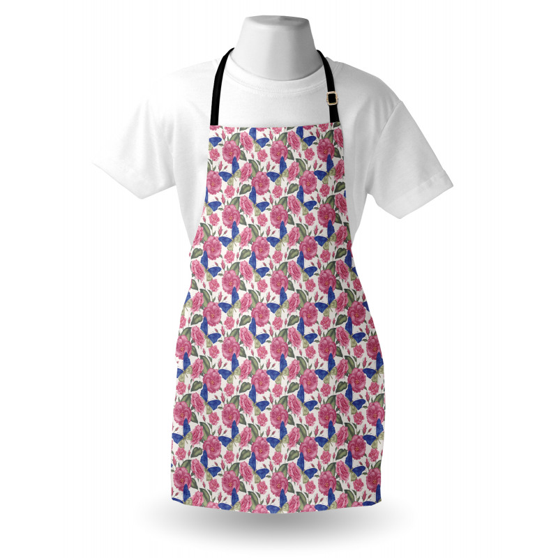 Butterflies Pink Flowers Apron