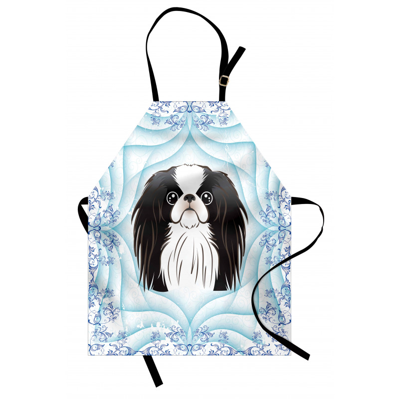 Cartoon Puppy Floral Ornate Apron