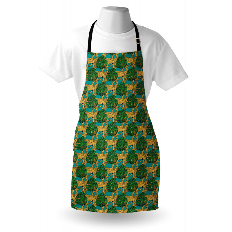 Animals and Monstera Leaves Apron