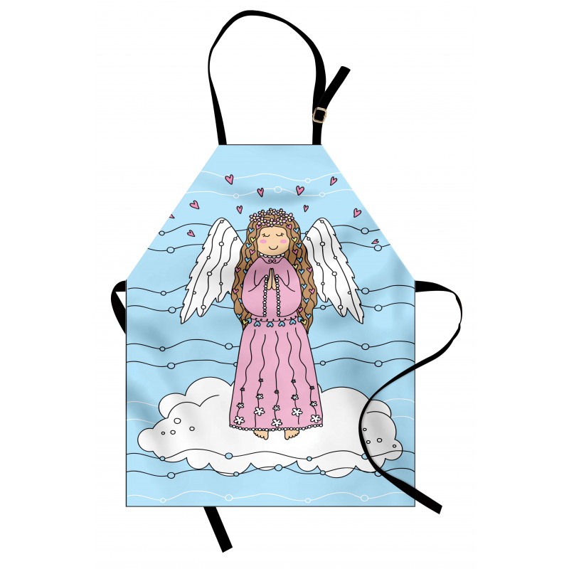 Doodle Girl on Cloud Apron