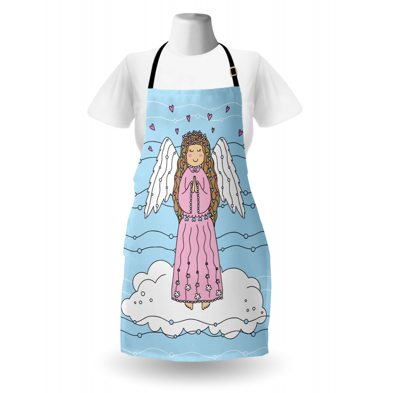 Doodle Girl on Cloud Apron