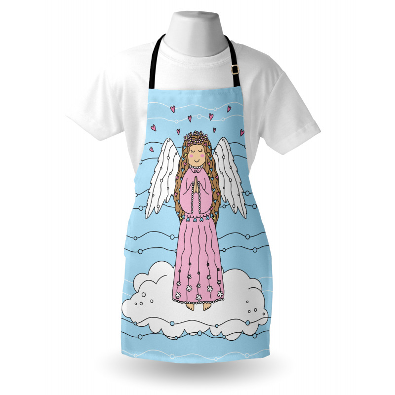 Doodle Girl on Cloud Apron