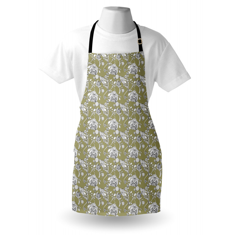 Doodle Style Spring Bloom Apron