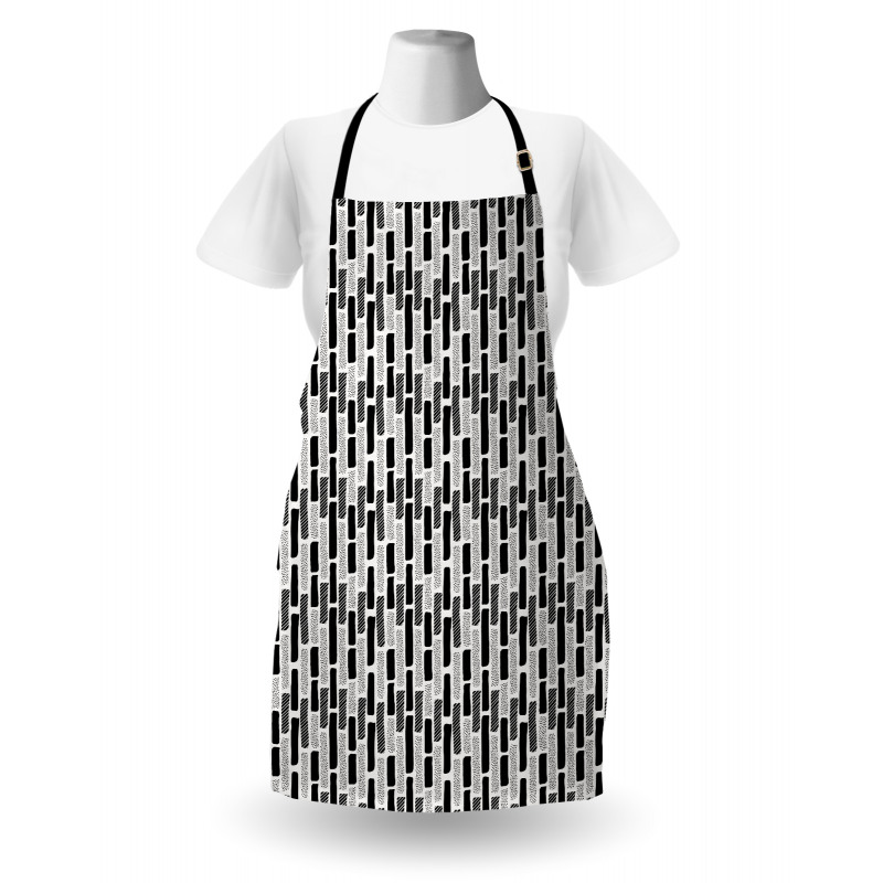 Brush Mark Effect Stripes Apron