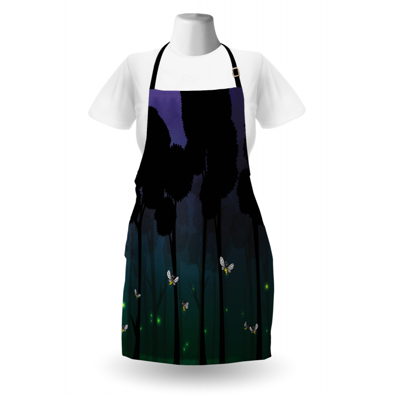 Woodland Night Cartoon Kids Apron