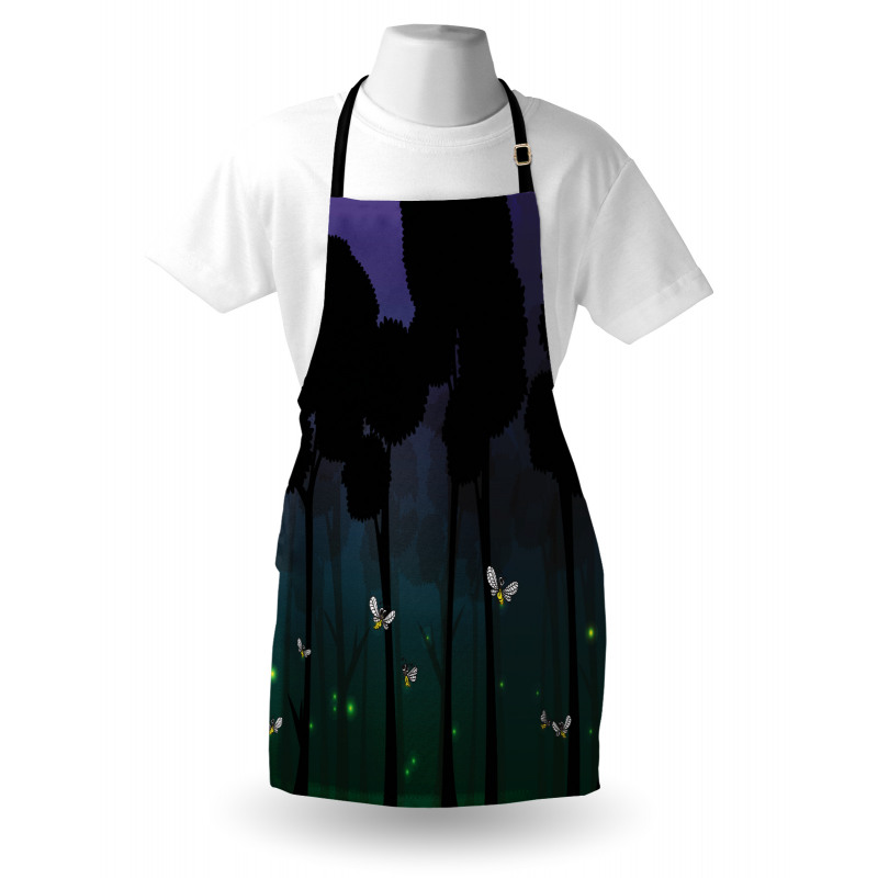 Woodland Night Cartoon Kids Apron