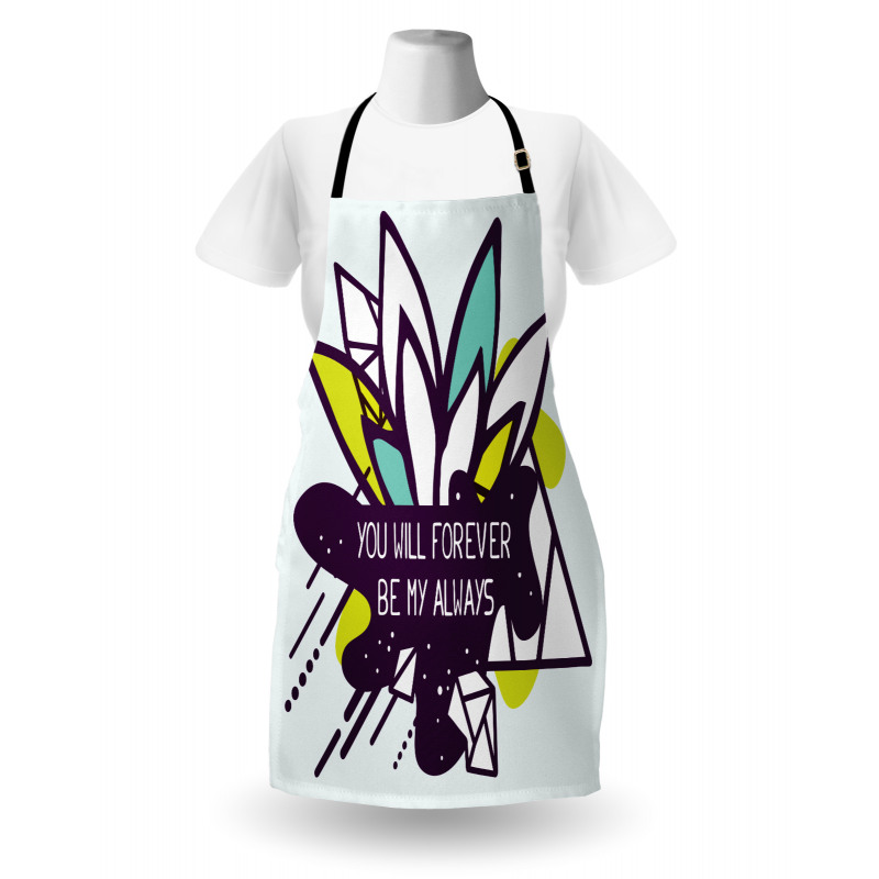 Flower and Love Message Art Apron