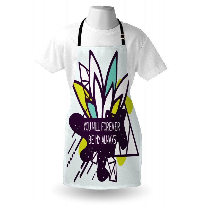 Flower and Love Message Art Apron