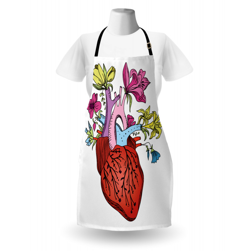 Vivid Flora Human Heart Apron