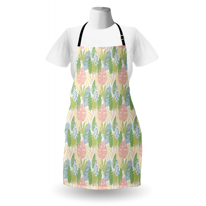 Exotic Pastel Leaves Art Apron