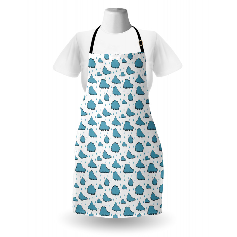 Rain Drops and Clouds Apron