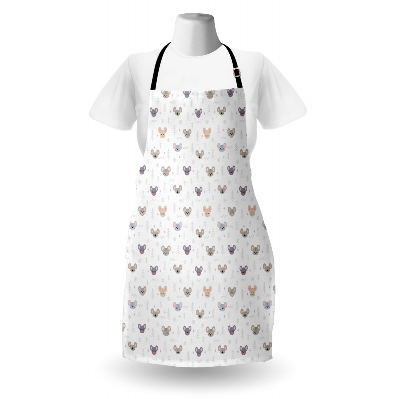 Cartoon Mice Heads Apron