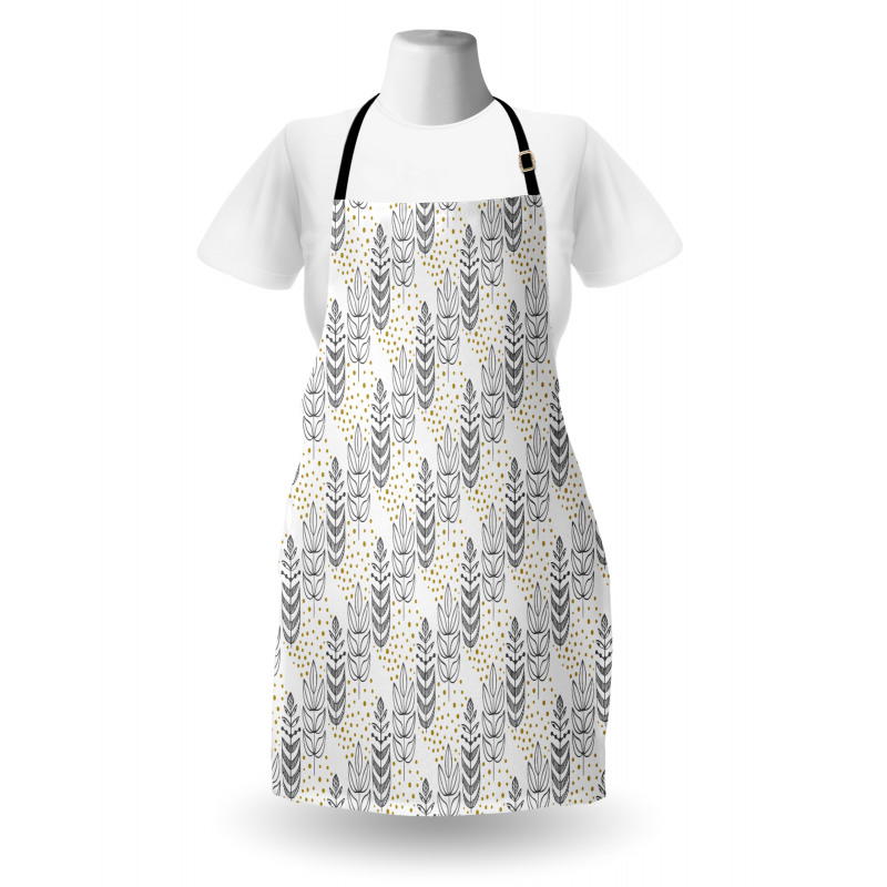 Outline Leaves and Spots Apron