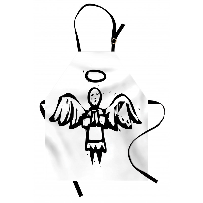 Sketch Style Christmas Angel Apron