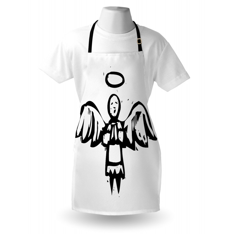 Sketch Style Christmas Angel Apron