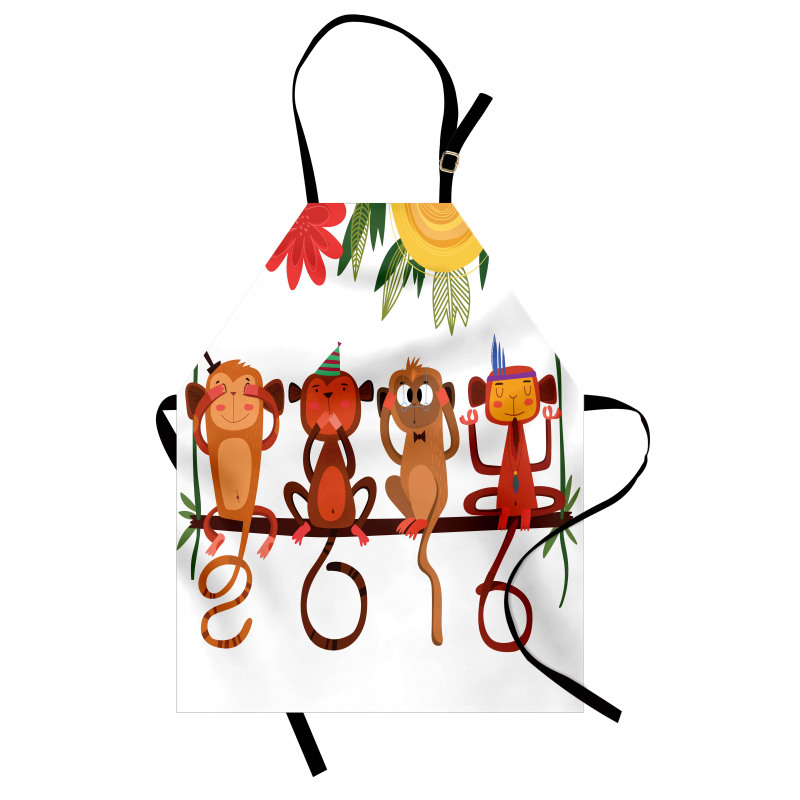 Animals Sitting Branch Apron