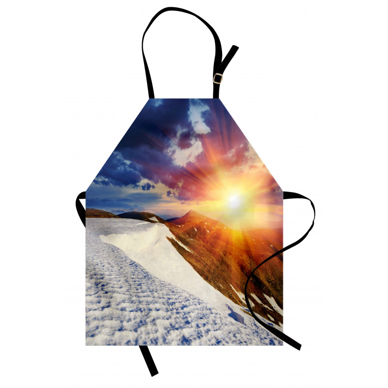 Snowy Sunny Mountains Apron