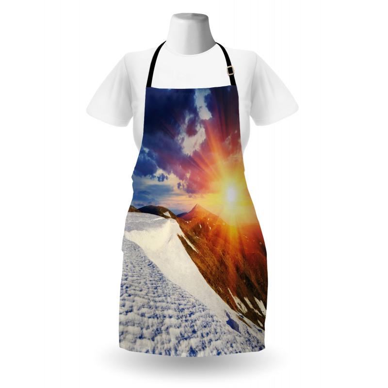 Snowy Sunny Mountains Apron