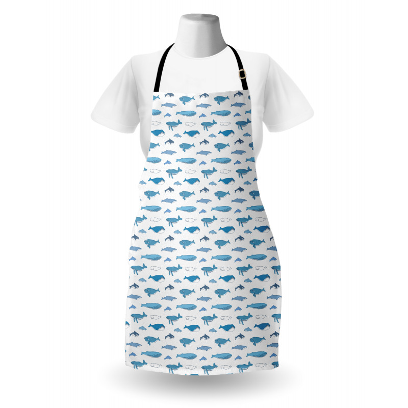 Hand Drawn Aquatic Mammal Apron