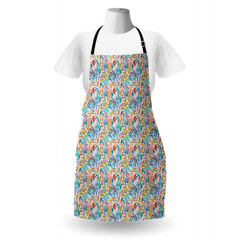 Tropical Doodle Leaves Apron