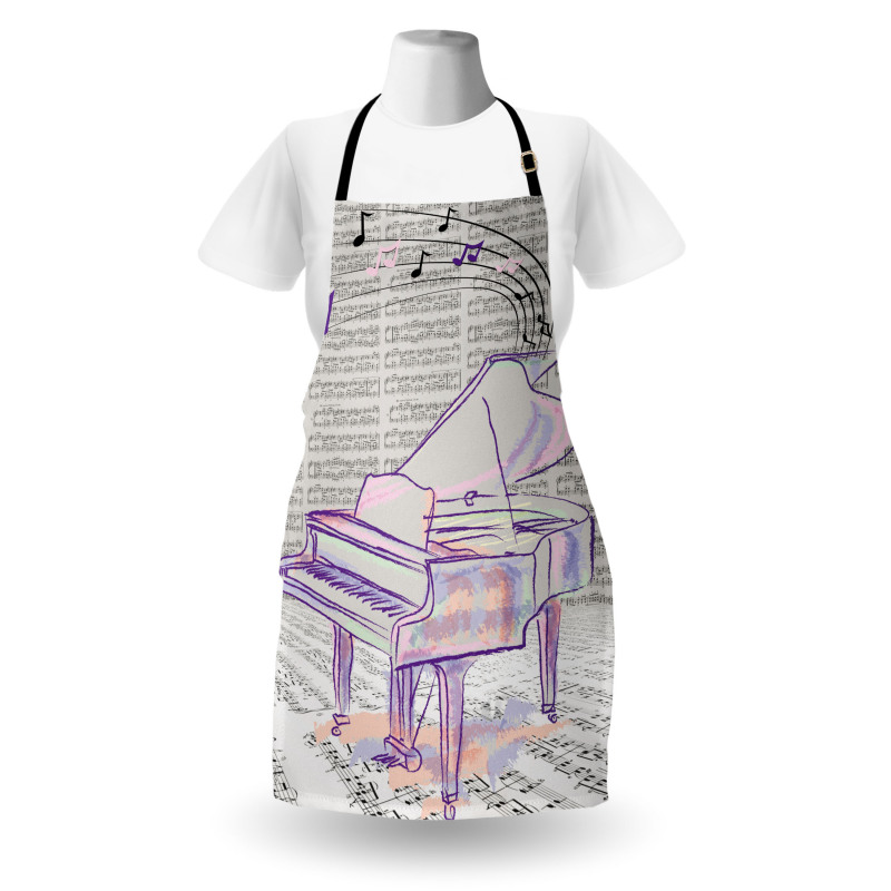 Hand Drawn Doodle Musical Apron