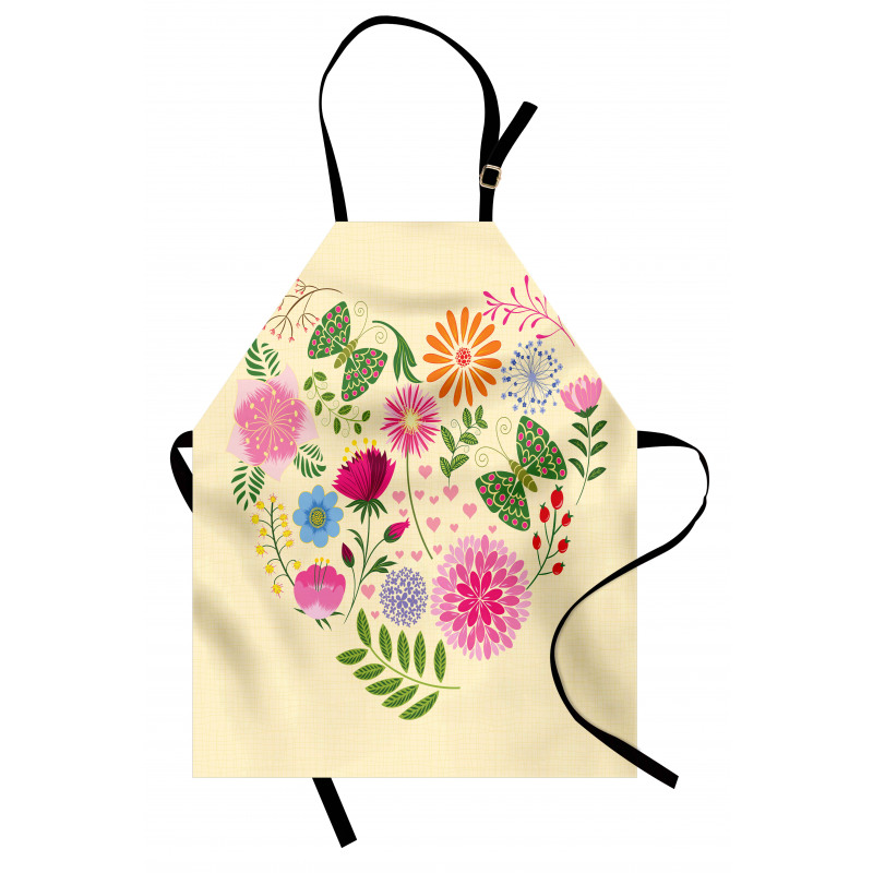 Colorful Flowers Butterflies Apron