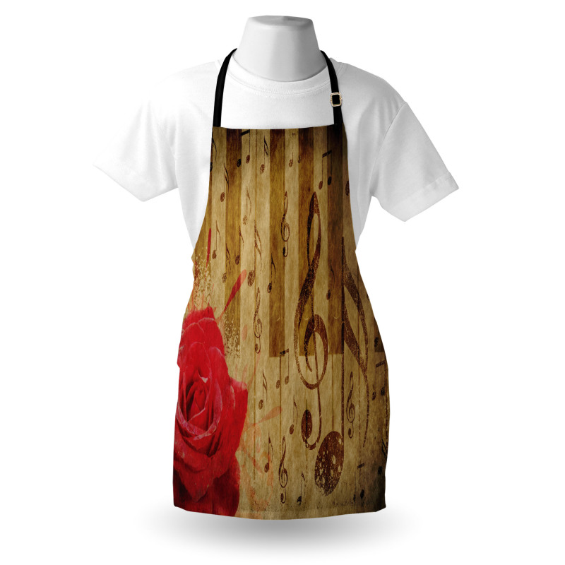 Romantic Rose Musical Notes Apron