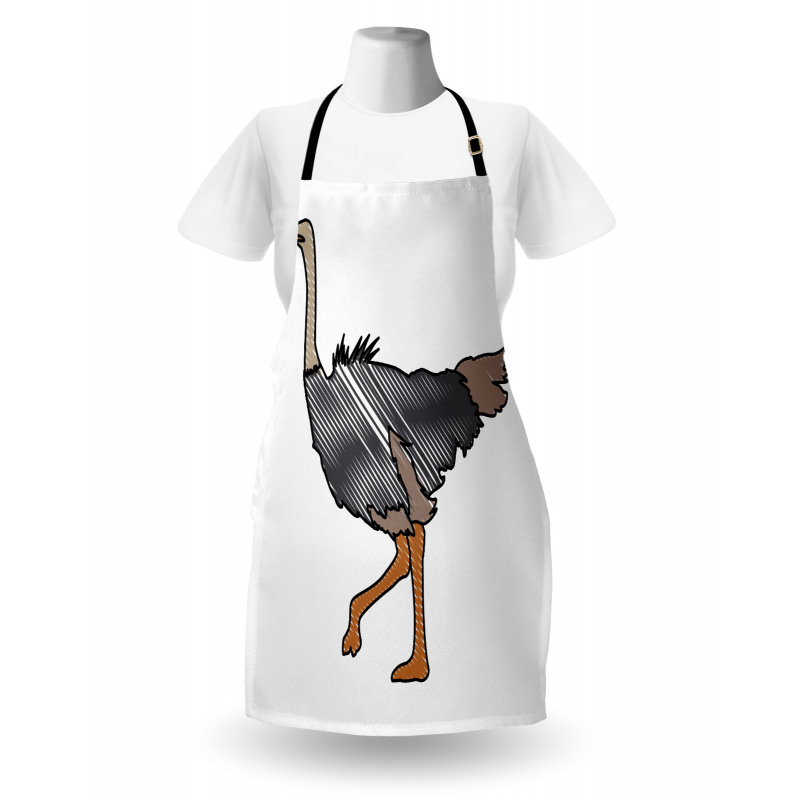 Striped Doodle Style Bird Apron