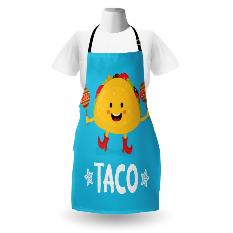 Dancing Funny Taco Cartoon Apron