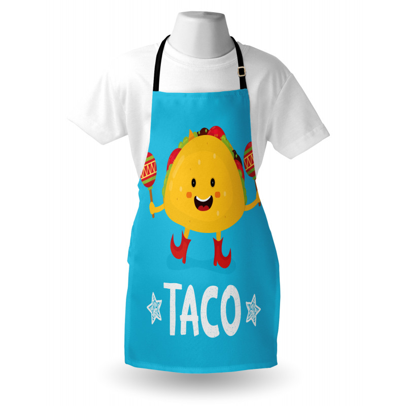 Dancing Funny Taco Cartoon Apron