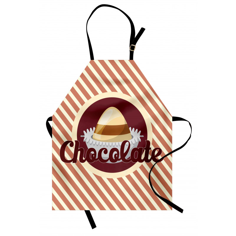 Retro Mutfak Önlüğü Leziz Çikolata Afişi Desenli Çizgili Şık