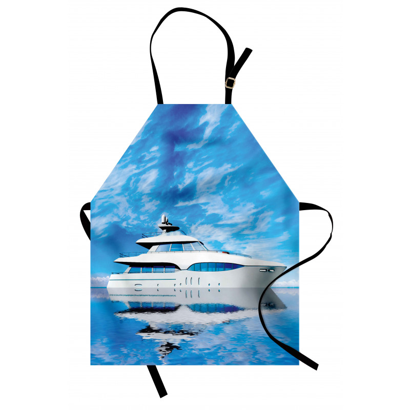 Denizci Mutfak Önlüğü Deniz ve Yat Desenli