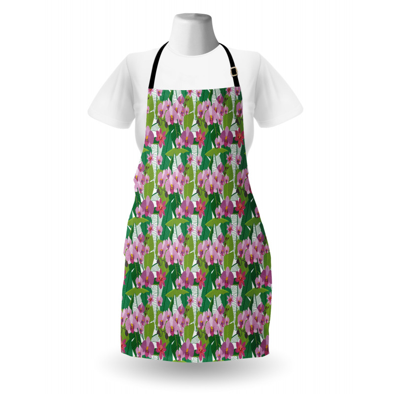 Pink Blossoms and Leaves Apron