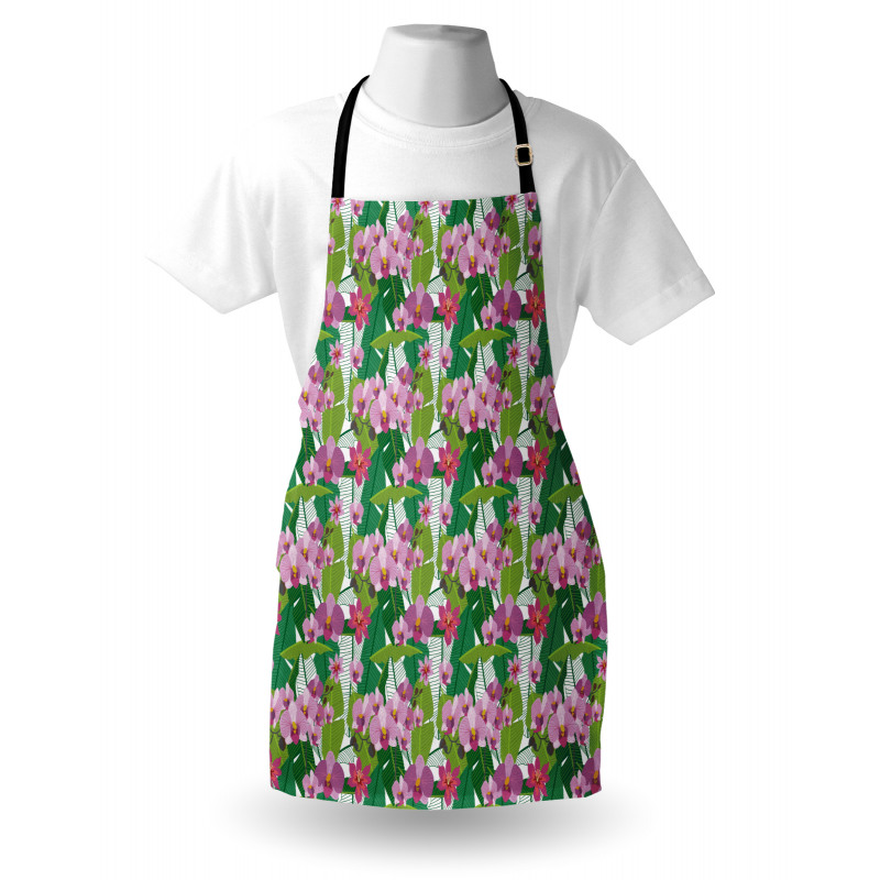 Pink Blossoms and Leaves Apron