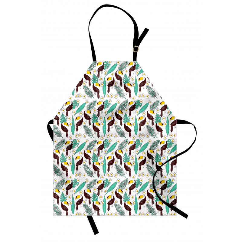 Toucan Bird Tropical Leaves Apron