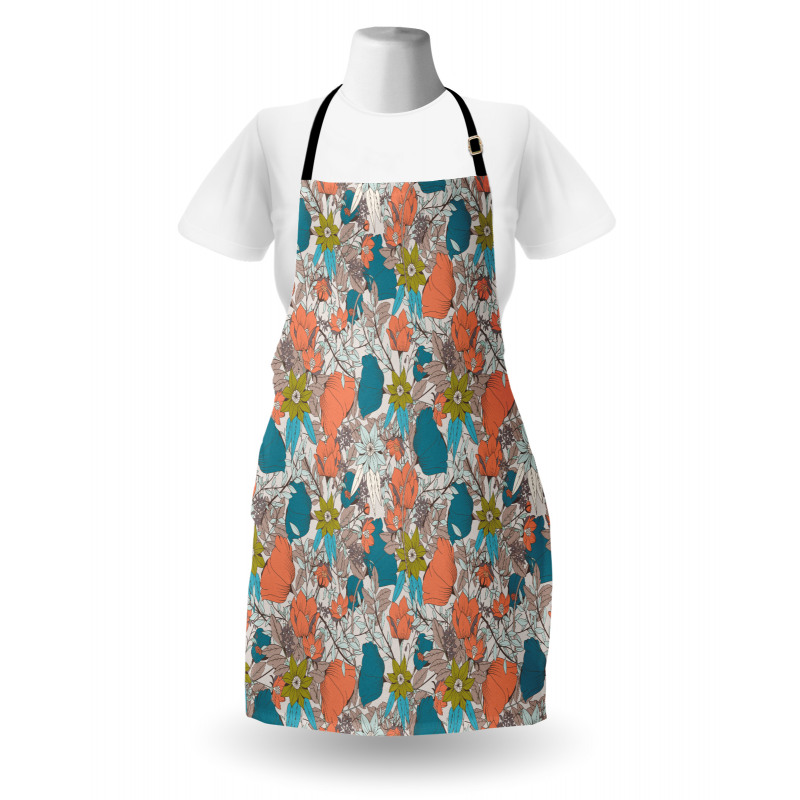 Tulips Poppy and Foliage Apron