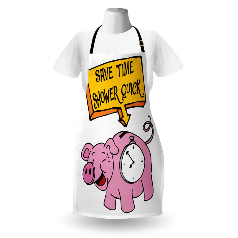 Save Time Shower Quick Piggy Apron