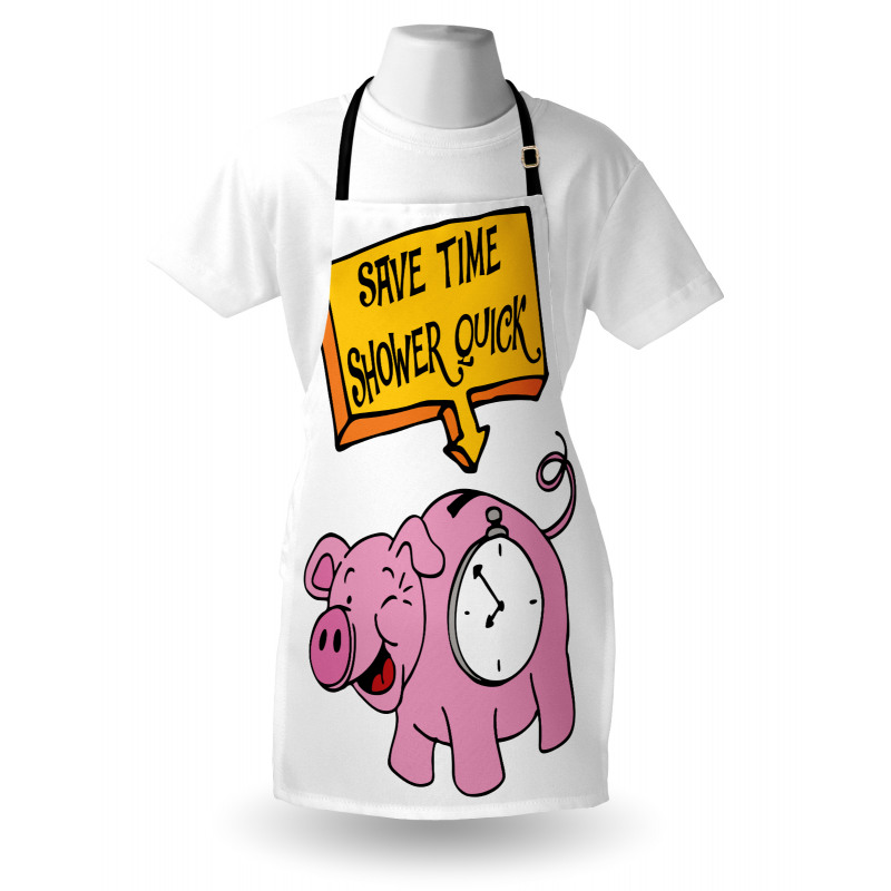 Save Time Shower Quick Piggy Apron