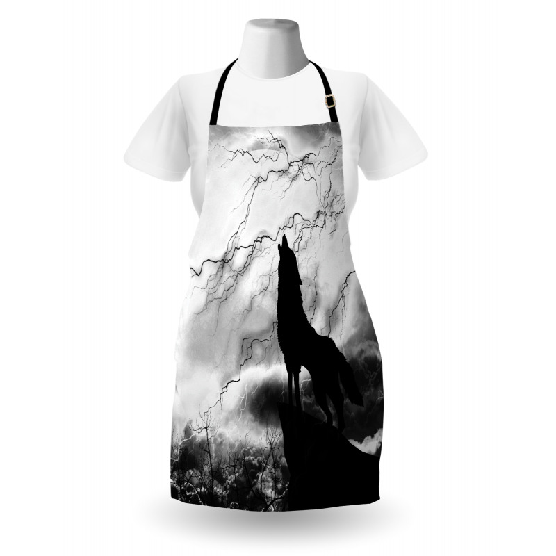 Howling Under Full Moon Apron