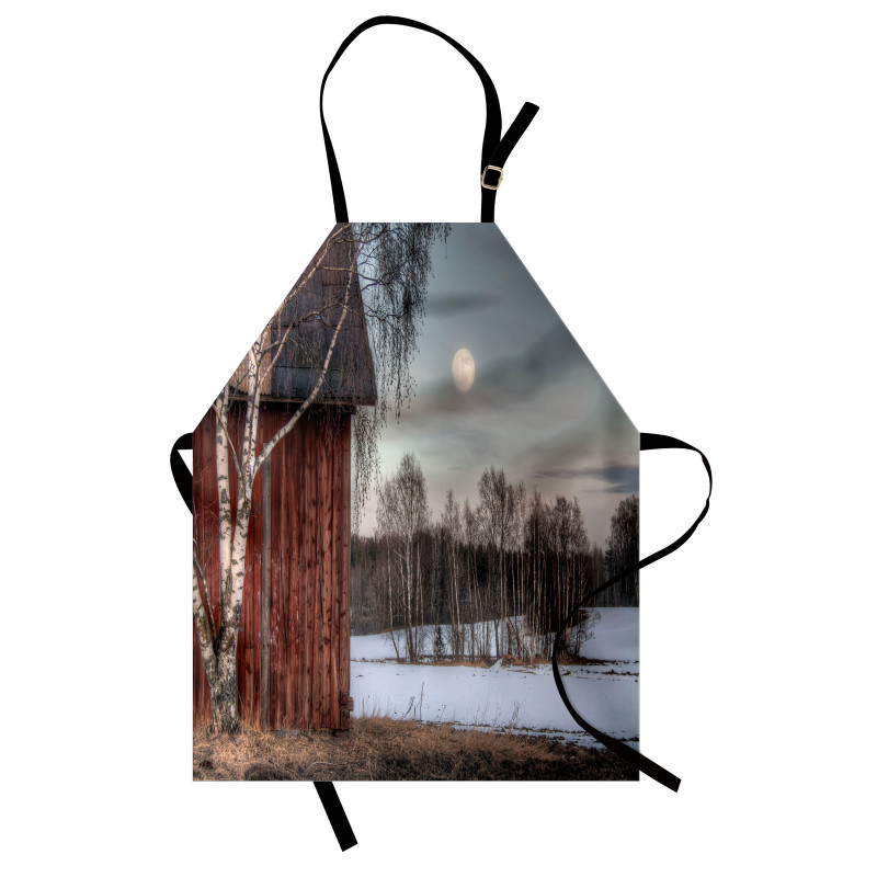 House Trees Winter Season Apron