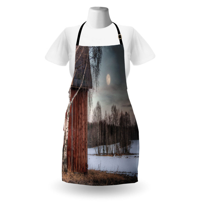 House Trees Winter Season Apron