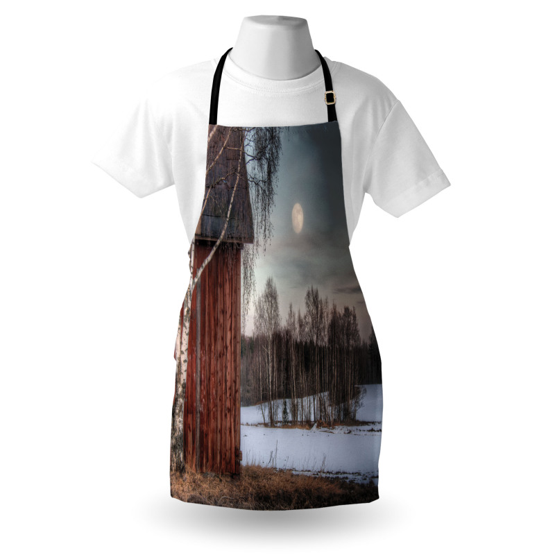 House Trees Winter Season Apron