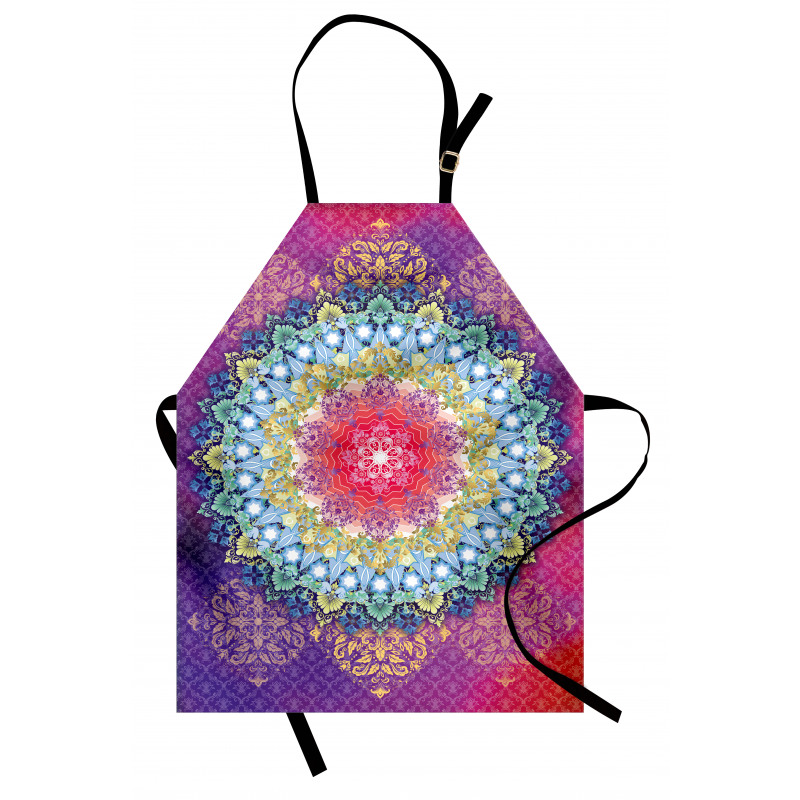 Desen Mutfak Önlüğü Geometrik Şekilli Çiçeksi Mandala Posteri