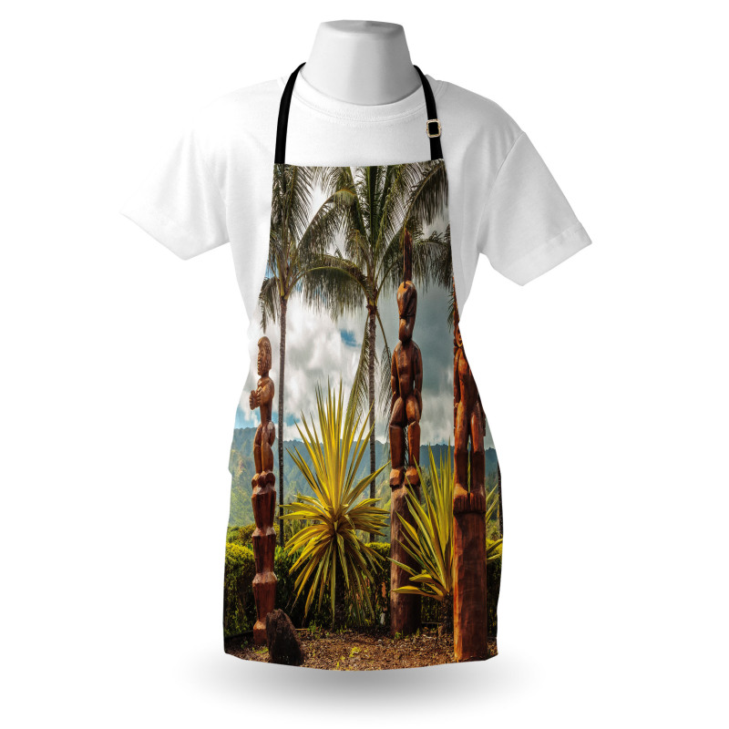 Tiki Masks and Palm Trees Apron