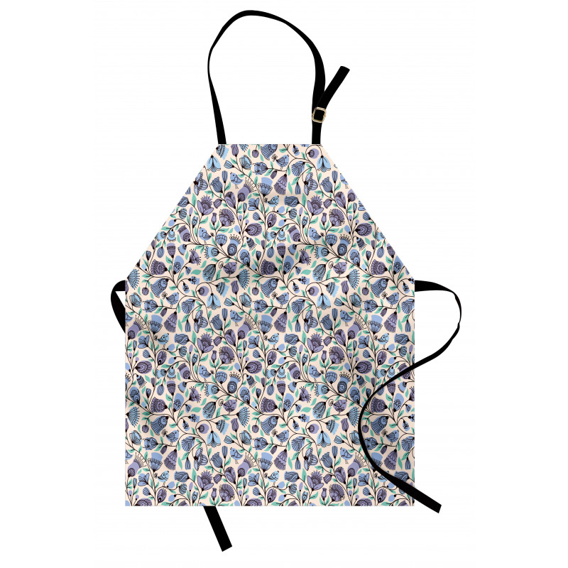 Birds Flourishing Flowers Apron