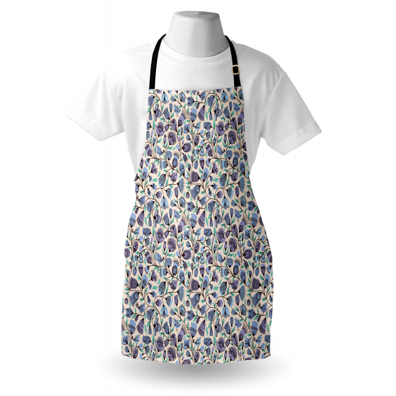 Birds Flourishing Flowers Apron