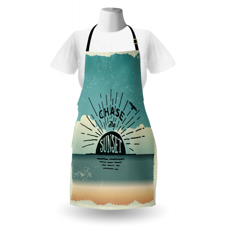 Typographic Chase the Sunset Apron