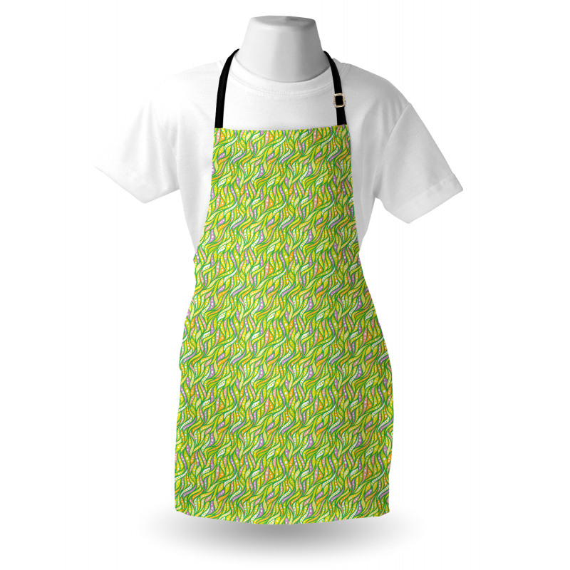 Wavy Stripes with Circles Apron