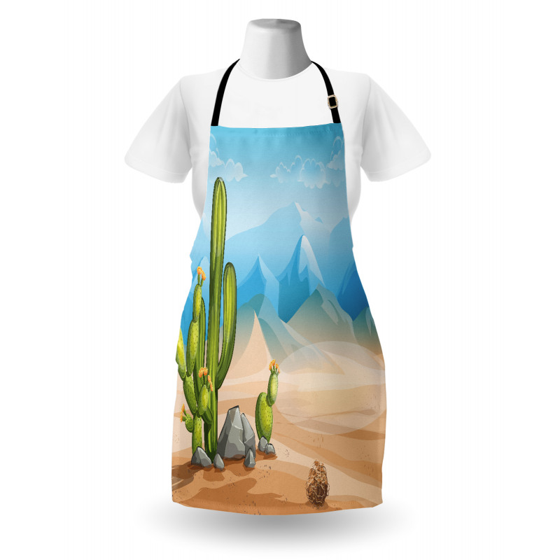 Lonely Cactus in the Desert Apron